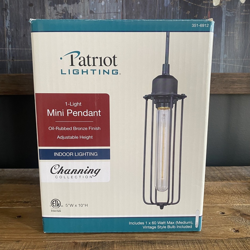 Patriot Lighting Channing Oil-Rubbed Bronze Mini Pendant Industrial Cage Wire